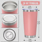 20 oz Tumbler Coffee Tavel Tumblers Bulk with Lid Stainless Steel Double Wall Vacuum Insulated Mug Powder Coated Cups fit Car Cupholder for Hot and Cold - Pink, 12Pack
