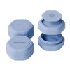 Cadence Travel Containers Basic Skincare Set - Magnetic Containers with Lids,Carry On Travel Essentials For Women/Men - 3 Small Capsules (0.56oz) - Cleanser, Moisturizer & Sun-Icon Labels - Pacific