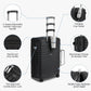 Kono 24 Inch Expandable Luggage Suitcase with Spinner Wheels, Durable Hardside Checked Luggage with Hidden Cup Holder, Lightweight Hard Shell Medium Suitcase with TSA Lock(Black)