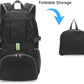 Yaopeing Lightweight Backpack,25L Foldable Hiking Packable,Water Resistant Travel Outdoor Shoulder Bag for Woman Men,Black - Roamly