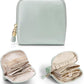 Vlando Small Jewelry Travel Case,Jewelry Pouch Bags with Zipper,Velvet Jewelry Organizer Storage Bag for Bracelet Rings Earring Travel Essentials Gifts for Women Girl-Mint Green