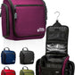 Large Hanging Toiletry Organizer - Travel Toiletry Bag for Men and Women - Waterproof Hygiene Bag with Metal XXL Swivel Hook, Sturdy Zippers and 19 Compartments for Toiletries, Makeup (Purple)
