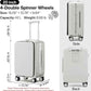 mixi Carry On Luggage with Cup Phone Holder and Charger Hard Shell Suitcases with Spinner Wheels, 20 Inch Smoke White