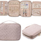 SFYBYHEART Travel Jewelry Organizer Case, Jewelry Travel Bags for Women, Large Capacity Travel Jewelry Case for Tangle-Free Earrings, Necklaces, Rings Storage, Travel Accessories, Pink.…