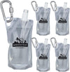 5-Pack 1L Hiking Collapsible Water Bottles with Mountaineering Buckle (Not Suitable for Climbing) BPA-Free Foldable Backpacking Water Bottle for Camping Hiking Running Cycling Mountaineering