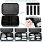 Electronics Organizer Travel Case for MacBook Power Adapter Charger Cables, Double Layer for Mouse, Power Banks, IPad, Airpods, for Apple Pencil, USB Flash Disk SD Card and Other Accessories - Black