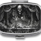 Metal 2 Compartment Pill Organizer Travel Friendly Portable Compact Pill Box Cute Pill Case to Hold Vitamins,Fish Oil,Supplements,Meds,Tablet for Purse,Pocket. (Dark Stage)