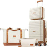 Luggage Sets 4 Piece, 20 Inch Expandable Carry On Suitcase with TSA Lock & Spinner Wheels, Lightweight Travel Luggage Sets with YKK Zippers (Beige, 4 Piece Sets(14/20/DB/TB))