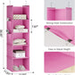 YOUDENOVA Hanging Closet Organizer, 5-Shelf Closet Hanging Storage Shelves, Light Pink