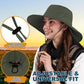 ZOORON Sun Hat for Men Women Fishing Hat with Neck Flap Wide Brim Bucket Hat UV Protection for Beach Camping Hiking