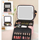 Relavel Makeup Bag with LED Mirror, Small Travel Makeup Case with Rechargeable Lighted Mirror 3 Color Lights, Double Layer Cosmetic Box Makeup Brush Lipstick Holder Organizer for Women, Pink