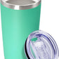 20 oz Tumbler Coffee Tavel Tumblers Bulk with Lid Stainless Steel Double Wall Vacuum Insulated Mug Powder Coated Cups fit Car Cupholder for Hot and Cold - Light Blue, 1Pack