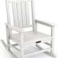 SERWALL Outdoor Rocking Chair, HDPE Patio Rocking Chair All-Weather Porch Rocker for Balcony, Yard, White