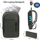 Business Backpack for Men Lightweight Commute Laptop Backpack Anti-Theft Water Resistant Backpack for 15.6 Inch Computer for Daily Office Work with Small Bag (Green)