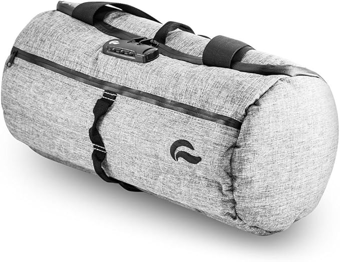 Skunk Duffle bag Medium 16"- Smell Proof - With combo lock (Gray, 16"x7.5")