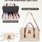 Women Birthday Gift Ideas Teen Girls-Duffle Bag with Shoe Compartment, Personalized Weekender Bag, Monogram Overnight Bag, Letter Travel Bag with Makeup Bag, Birthday Gift for Kids (Letter O) - Roamly