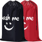 HOMEST 2 Pack XL Wash Me Travel Laundry Bag, Dirty Garments Organizer, Large Enough to Hold 4 Loads of Clothes, Easy Fit a Hamper or Clothing Basket, Black and Red