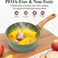 3-Piece Nonstick Pots and Pans Set with Lids, Includes 8.5 Inch Frying Pan 1.5Qt Saucepan and 2.2Qt Stock Pot, PFOA Free Dishwasher Safe Induction Compatible Family Cookware, Green