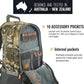 SPIKA Hunting Backpacks for Men, 25L Camo Hunting Day Pack with Water Bladder, Removable Waist Belt, Rifle Holder, Internal Ammo Storage and Rain Cover