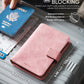 VULKIT Passport Holder with Airtag Holder RFID Blocking Passport Wallet Travel Leather Passport for Women(Pink)