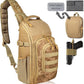 DBTAC Tactical Personal Defense EDC Bags & Packs | 10L Military Shoulder Backpack with Sling for Concealed Carry, Range, Travel, Hiking, Outdoor Sports (Brown Apatite)