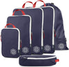 Large Compression Packing Cubes 6 Piece Set for Travel with Lightweight Laundry Bag for Carry-On Suitcase by TRIPPED Travel Gear (Navy) - Roamly