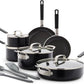 GreenPan x Bobby Flay 13 Piece Nonstick Cookware Pots and Pans Set, PFAS-Free Diamond Ceramic, Induction Suitable, Easy Clean Dishwasher & Oven Safe, Stay-Cool Silicone Handles, Glass Lids, Black