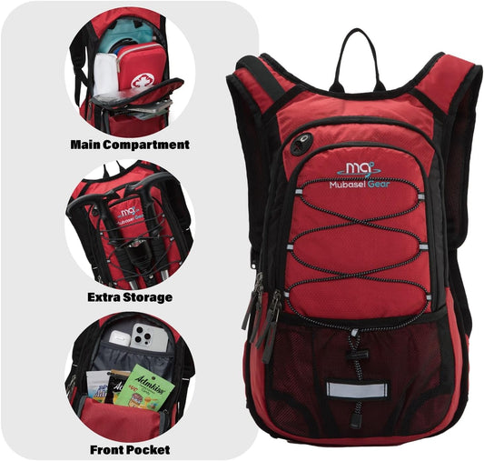 15L Insulated Hydration Backpack Pack with 2L Water Bladder Lightweight Hiking Backpack Bag for Women Men Daypack for Hiking Running Festival Camping Biking - Roamly