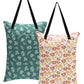 ALVABABY 2 Pack Large Wet Dry Bag Waterproof Hanging Cloth Diaper with Double Zippered Pockets 25x18 inches 2HL03