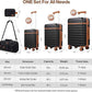 UKEIN Luggage Sets 5 Piece, Carry On Luggage 20In With Spinner Wheels, Hardside Suitcase Set with TSA Lock,Durable Large Suitcase With Travel Backpack for Men-20/24/28in (Black, 5 piece set)