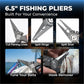 GOMEXUS Titanium Fishing Pliers 6.5'' with Side Cutters, Never Rust Hook Remover, Saltwater Resistant Fishing Tools for Inshore, Nearshore, Jigging Fishing