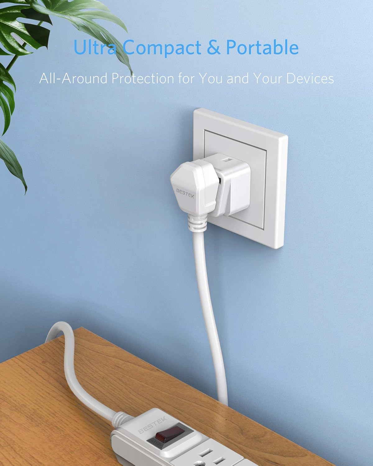 BESTEK Australia New Zealand Travel Plug Adapter, Grounded Universal Type I Plug Adapter AU to US Adapter, Compact for Australia, New Zealand and More