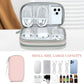FYY Electronic Organizer, Travel Cable Organizer Bag Pouch Electronic Accessories Carry Case Portable Waterproof Double Layers All-in-One Storage Bag for Cable, Cord, Phone, Earphone-Light Pink