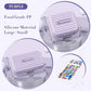 Travel Pill Organizer Box with Medicine Labels, 2Pack 7 Compartments Portable Pill Case, Daily Medication Organizer Storage Pill Container for Pocket Pharmacy(Purple, S+L 2pack)