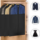 Univivi Garment Bag Suit Bag for Hanging Clothes, 40" Lightweight Full Zipper Washable Suit Cover with Large Visible Window for Suit Coat, Jacket, Sweaters (Set of 6), Black