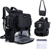 Goture Fishing Backpack, 58L 900D Water-Resistant Insulated Tackle Backpack with Cooler, Rod Holders, 8 Lure Pockets, Detachable Crossbody Bag, Gear Storage Large Fishing Bag for Camping Hiking