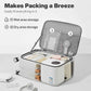 mixi 26 Inch Large Checked Luggage PC Hard Shell Suitcase Top Opening Aluminum Frame Travel Suitcases with Wheels, Smoke White