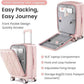 3 Piece Luggage Set 100% PC Hardshell, Front Opening Expandable Suitcase (20/24/28) with Laptop Compartment & Free Custom PVC Covers, Trunk Style Lightweight Spinner Wheels TSA Lock (Pink)