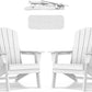 Folding Adirondack Chair - Extended Ergonomic Backrest, Cup Holder - Easy Assembly - Durable HDPE Plastic, Weather Resistant & Maintenance-Free - Lawn, Patio, Deck Supports 380lbs White