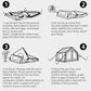 Cotton Inflatable Camping Tent, 2-4 Person, Windproof Glamping Design with Skylight, Instant Setup (2~4person(10.2'L X 8'W X 7'H)-Green)