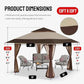 CROWN SHADES 13x13 Pop Up Gazebo, Canopy Tent, Gazebos on Clearance - Outdoor Gazebo for Backyard & Patio Furniture - Carpa Pop Up Tent with Wheeled STO-N-Go Cover Bag (Beige & Coffee)