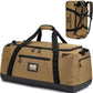 TUGUAN Extra Large Travel Duffle Bag Backpack for Men with Adjustable Dividers 120L Big Weekend Overnight Bag with ID Pocket Shoulder Strap Heavy Duty Sports Duffel Bags for Camping Gym, Brown
