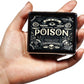 Cute and Portable Metal Pill Organizer – 8 Compartments, Elegant Chrome Finish, Ideal for Travel and Daily Use (Vintage Poison)