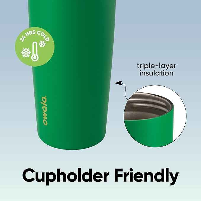Owala FreeSip Sway Insulated Stainless Steel Water Bottle with Two-Way Spout, Built-In Straw and Bucket Handle, Made for Travel, School, and Sports, 30oz, BPA Free, Leak Proof, Putting Green
