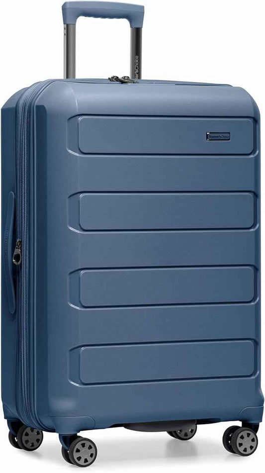 Traveler's Choice Pagosa Hardshell Expandable Luggage with Spinner Wheels, Slate Blue, 26-Inch Medium