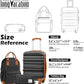 LONG VACATION Carry On Luggage Sets 3 Piece 20 Inch Suitcase Set, ABS+PC Hardshell Lightweight Travel Luggage with Spinner Wheels & YKK Zipper TSA Lock (20 INCH (BP/TB), BLACK-BROWN)
