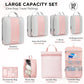 10 Set Compression Packing Cubes for Travel Essentials Women Mom,Compressible Expandable Packing Cubes for Suitcase,OlarHike Luggage Organizer Bags for Travel,Handy Helper for Organizing Clothes(Pink) - Roamly