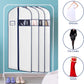 Syeeiex 60'' Garment Bags for Hanging Clothes, Set of 8 Dress Bags for Gowns, Dress Garment Bags for Gowns,Evening Dresses,Fur Coat,Long Dress(White & Dark Blue)