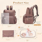 miss fong Diaper Bag Backpack - Baby Diaper Bag Neoprene Bag Large Capacity Neoprene Backpack with Diaper Changing Pad with 12 Pockets Pañaleras Para Bebe Baby Backpack for Mom & Dad -Mauve