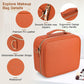 Travel Makeup Bag with LED Mirror, Cosmetic Bags for Women with Light up Mirror, Travel Essentials Makeup Organizer, Makeup Case with Adjustable Dividers and Brush Holder, 3 Color Lights